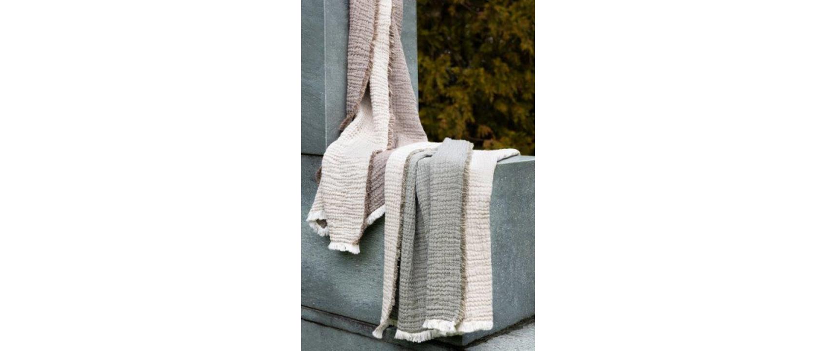Decke Nora 130 x 200 cm, Beige-Oliv<br>Überwurfdecke für jede Jahreszeit