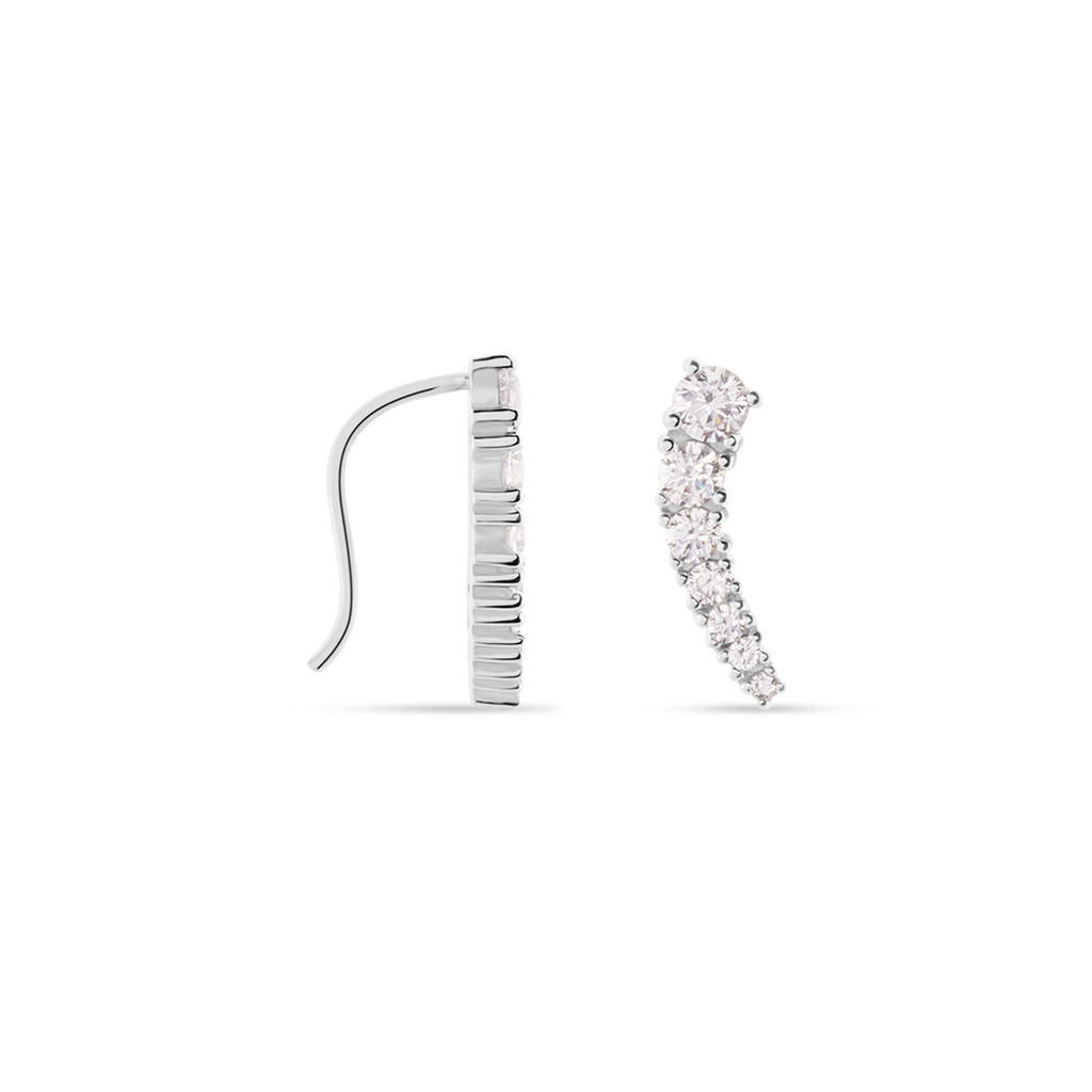 Boucles D'oreilles Grimpantes Aldrick Argent Blanc Oxyde De Zirconium