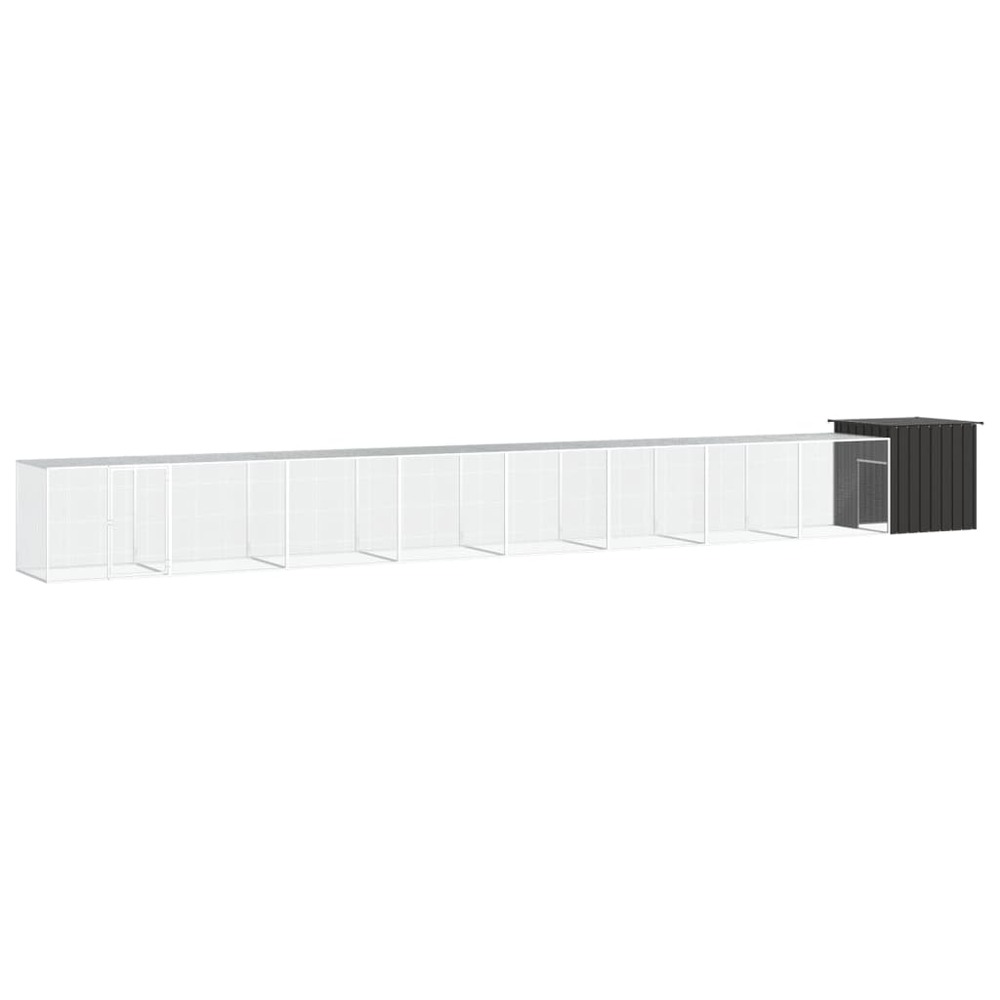 Poulailler anthracite 900x91x100 cm acier galvanisé
