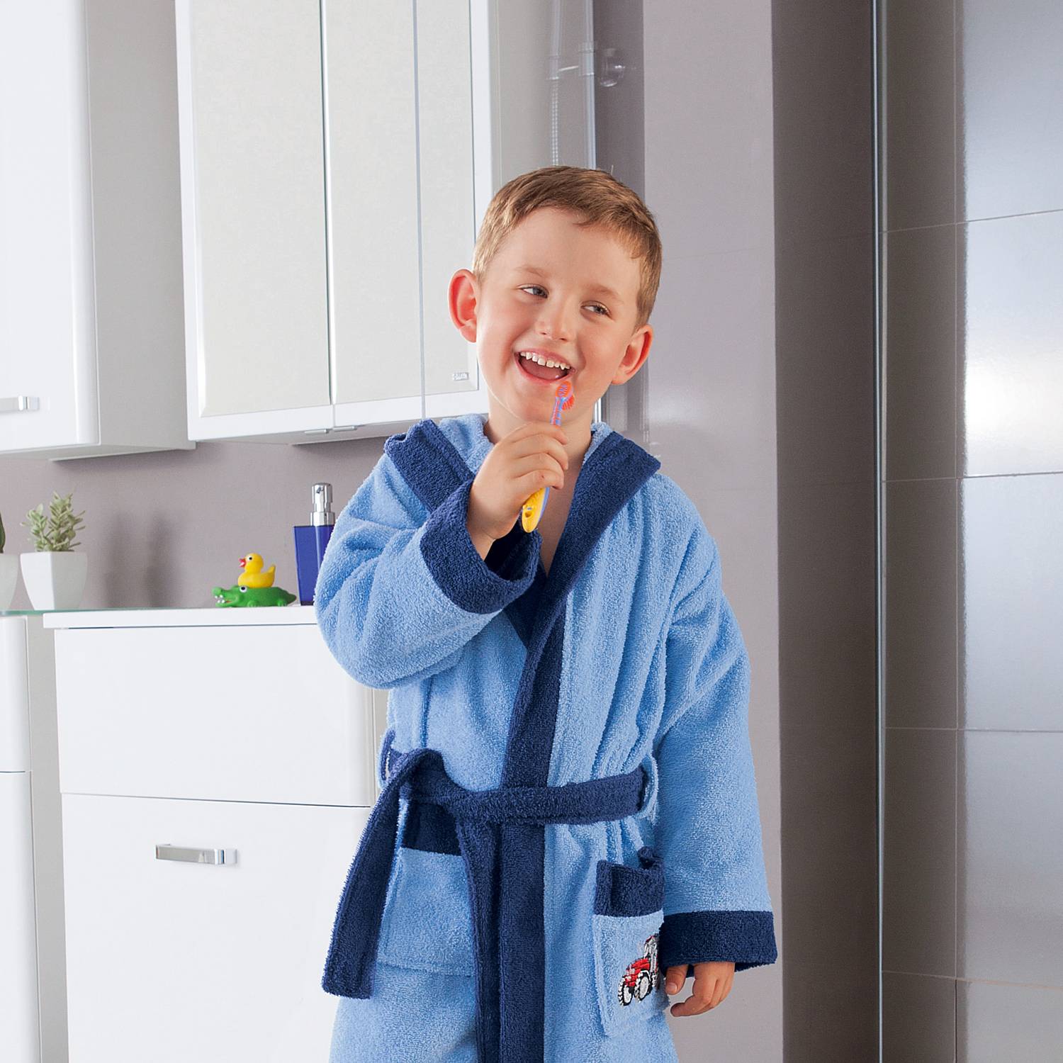 Erwin Müller Walk-Frottier Kinder-Bademantel mit Kapuze
