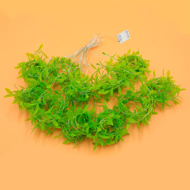 (2x1.8m) 108 LED's Deko USB Lichterkette Blätter Vorhang Outdoor Beleuchtung IP44 - Warmweiss