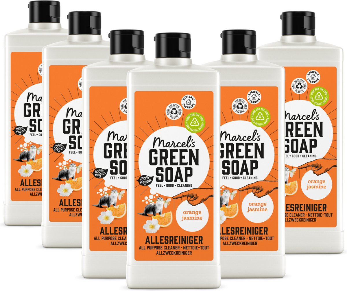 6x Marcel’s Green Soap Allesreiniger sinaasappel & jasmijn (750 ml)
