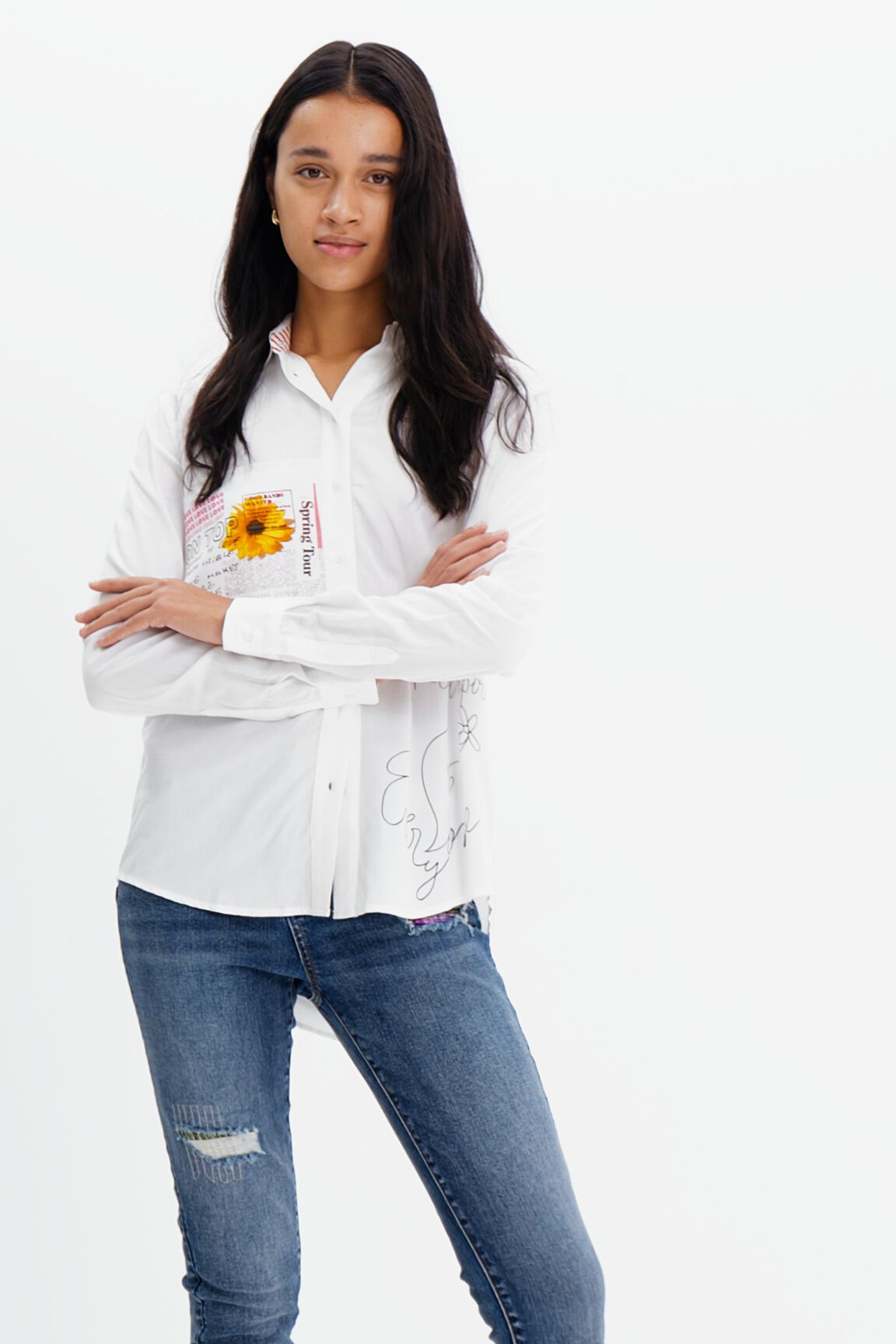 Chemise patchwork messages