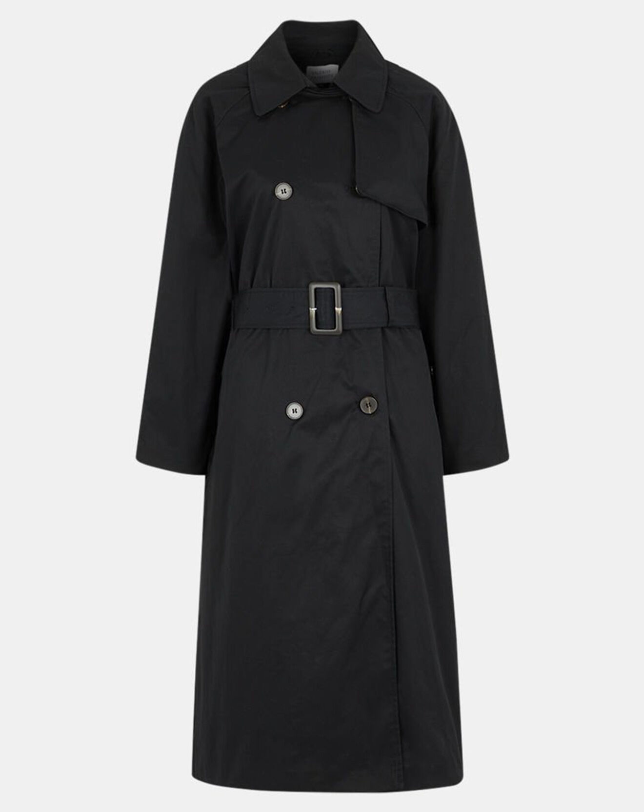 Galeries Lafayette Trench long en Toile de Coton bio Chopin noir