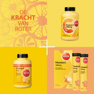 Roter Vitamine C 1000 mg Hoog Gedoseerd Citroensmaak Kauwtabletten 50TB