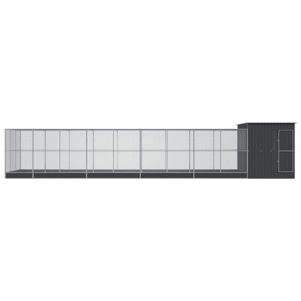 vidaXL Voliere med forlengelse sølv 1118x303x216 cm stål