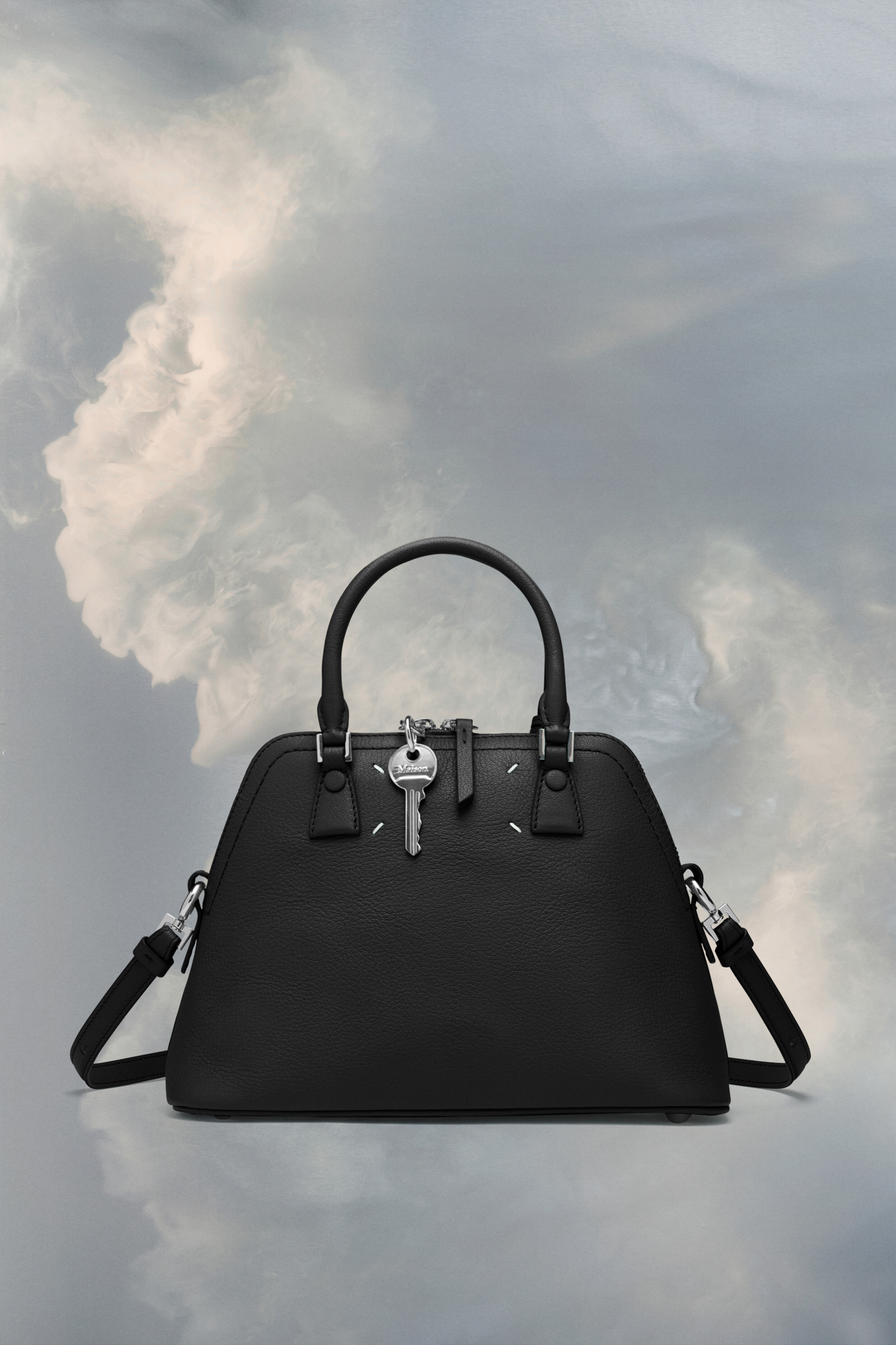 5AC classique mini en cuir pour femme Noir