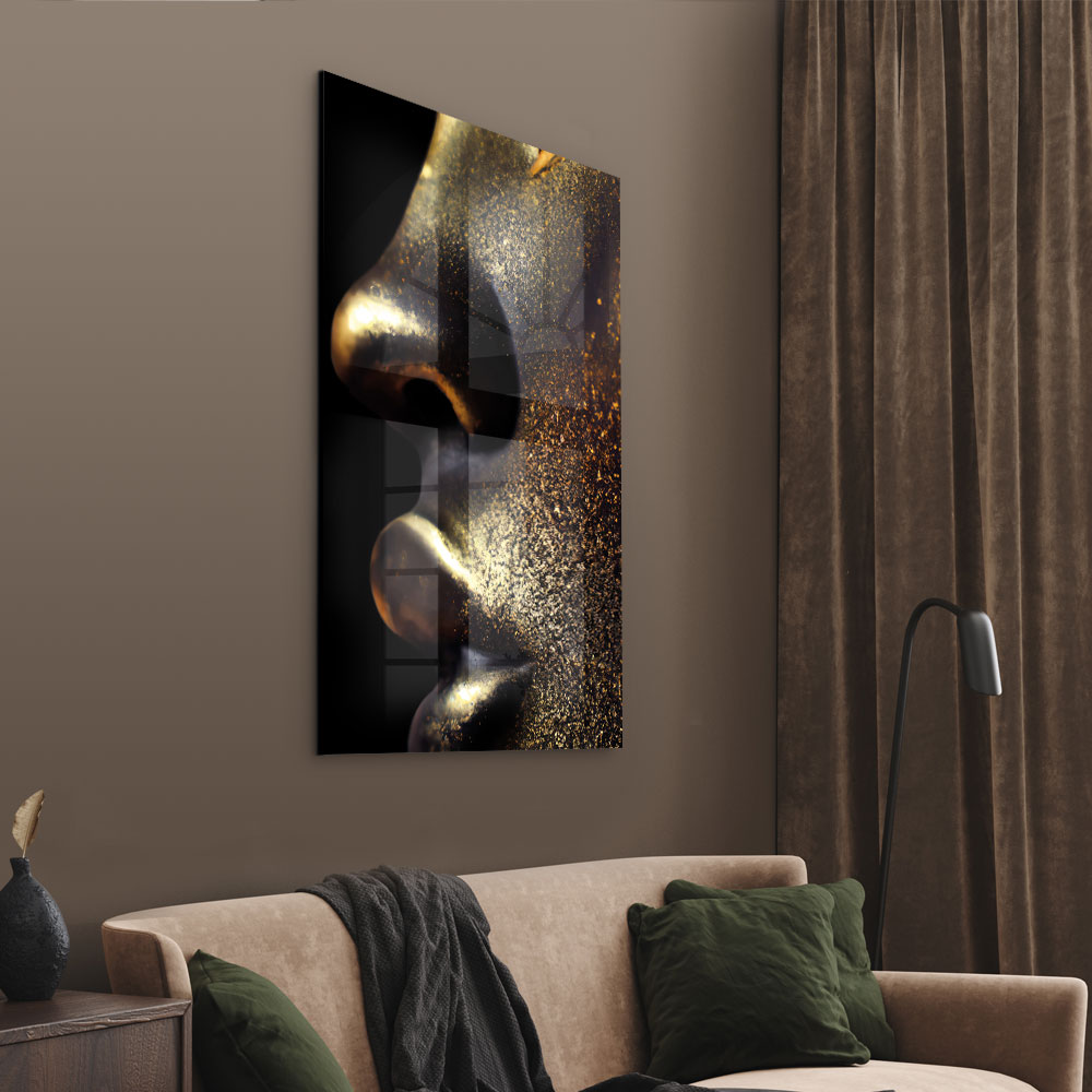Walljar acrylglas schilderij - Golden Closeup Acrylglas schilderij - 120 x 180 cm