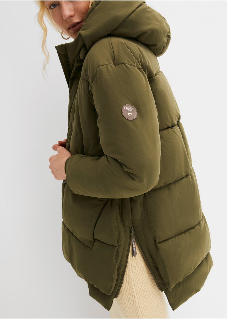 Veste d'hiver oversized avec capuche en polyester recyclé