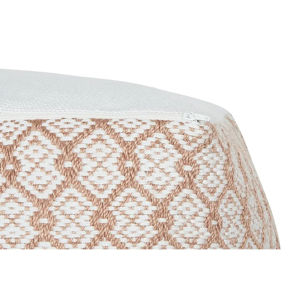 SHORAN - Buitenpoef - Beige/Wit - 50 x 50 x 30 cm - Synthetisch