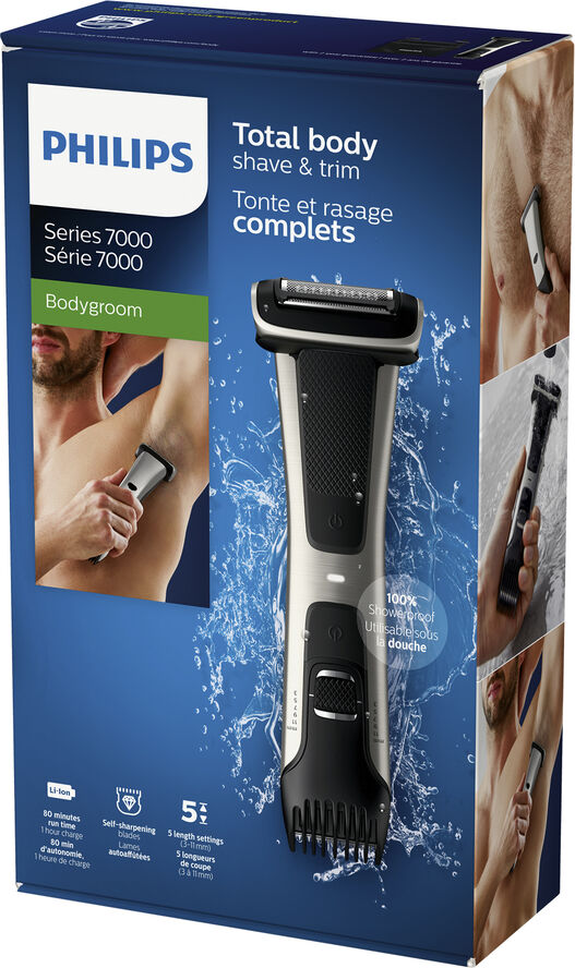 Philips Philips Bodygroom Series 7000 Trimmer til lyske og krop, tåler vand