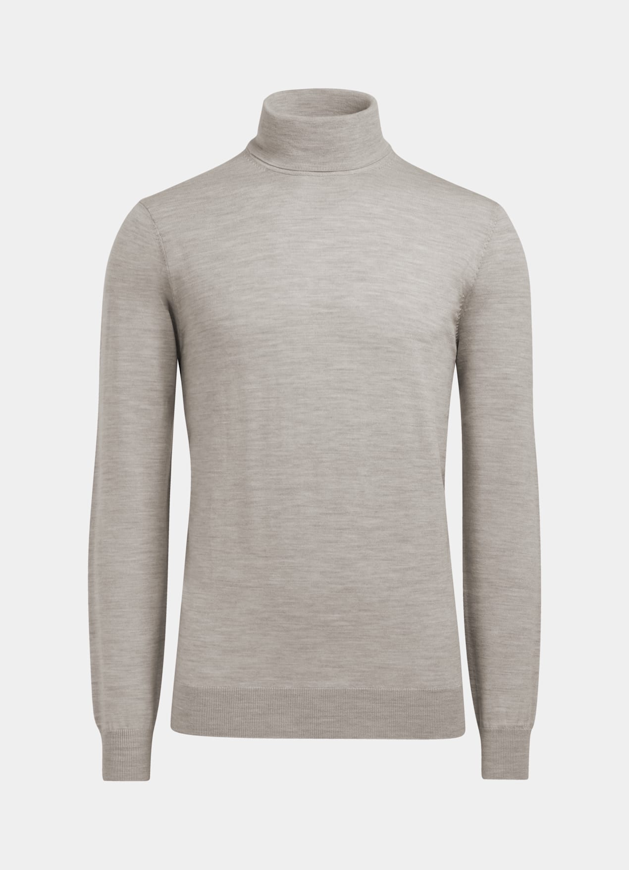 Col roulé Merino gris clair