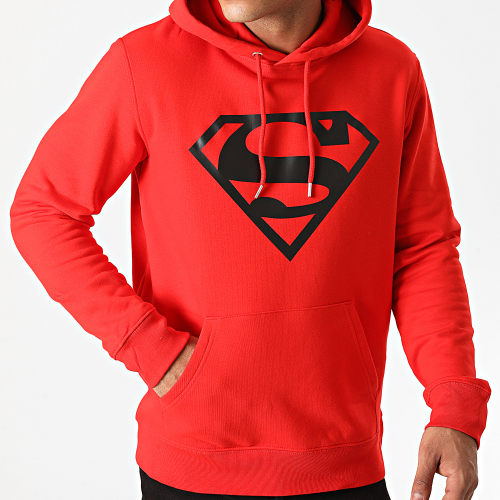 Sweat Capuche Superman Logo Rouge Noir
