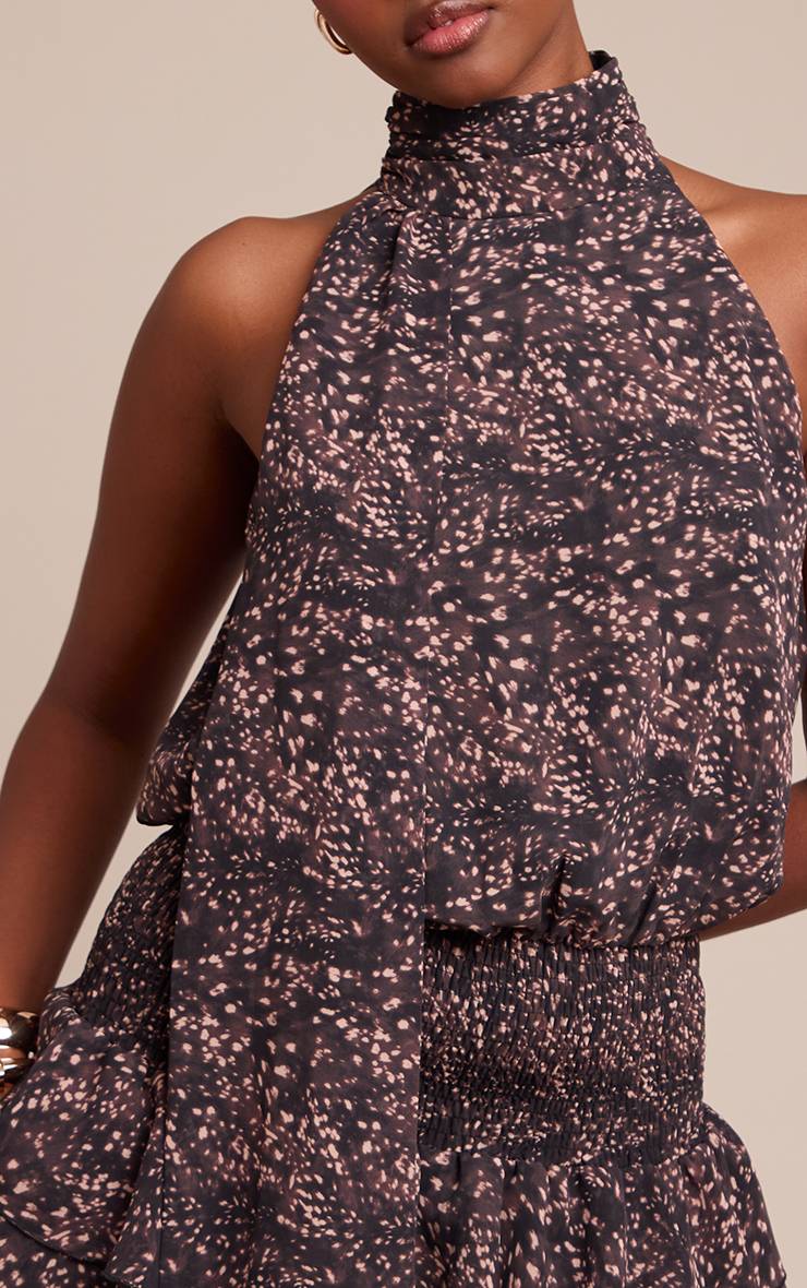 Noir Combishort Jupe-culotte En Mousseline Avec Détail Foulard