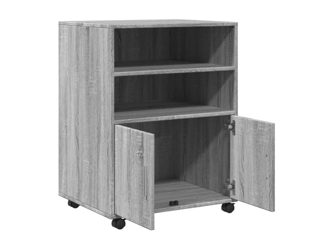Armoire à roulettes sonoma gris 60x48x81 cm bois d'ingénierie
