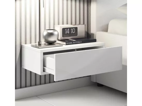 Lot 2 Tables de chevet pour Chambre à coucher en Blanc avec 46x34x15cm Europa