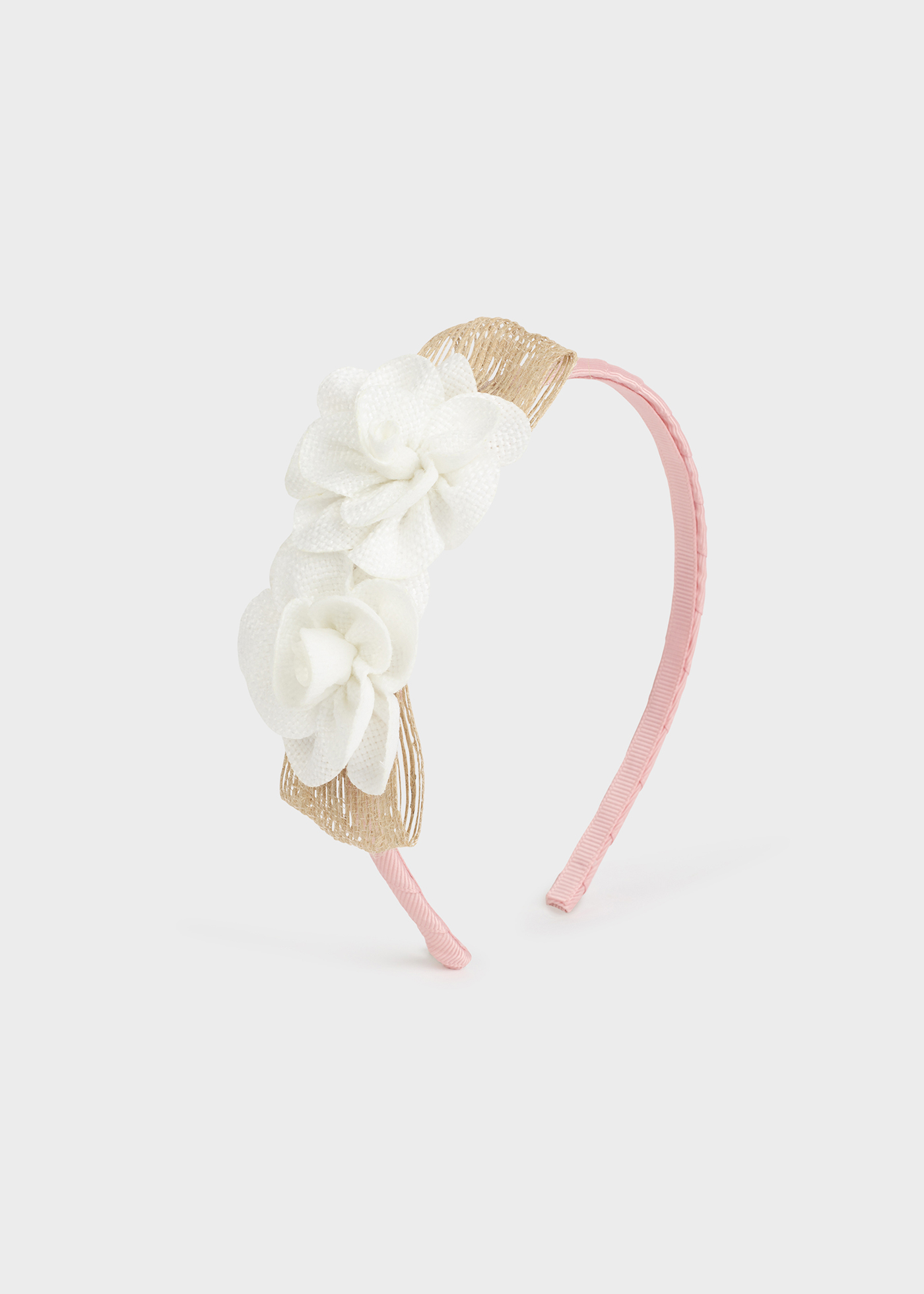 Faixa de cabelo para bebê com aplique floral