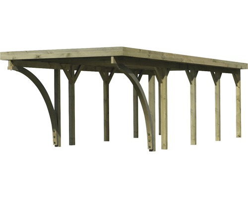 Enkele carport Karibu Bremm 3 variant C 318x860 cm drukgeïmpregneerd