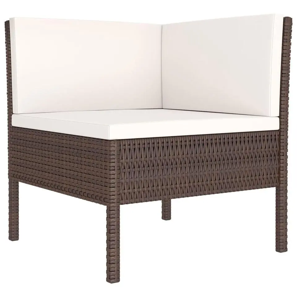 vidaXL - Loungeset - Bruin - Poly rattan - 6 stuks - Met kussens