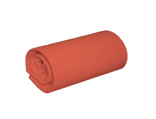 TERRE DE NUIT - Drap housse jersey orange terracotta bonnet 30 cm 80x200