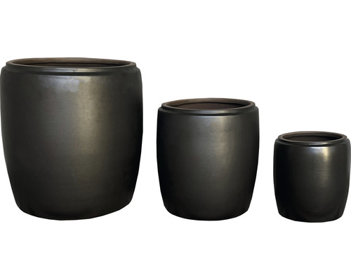 Bloempot Lafiora Jia keramiek Ø 25 cm H 25 cm antraciet