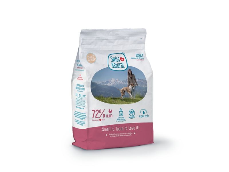 Swiss Natural Halbfeuchtfutter Adult Soft, Huhn & Kartoffel Alleinfuttermittel Soft für ausgewachsene Hunde