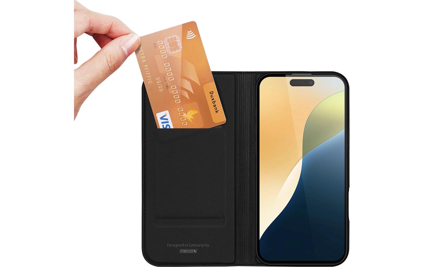 Book Cover Vario Series iPhone 16 Plus SchwarzBook-Cover für das Apple iPhone 16 Plus