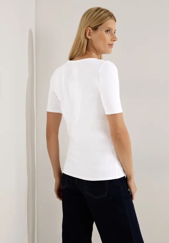Basic T-Shirt in Unifarbe - White