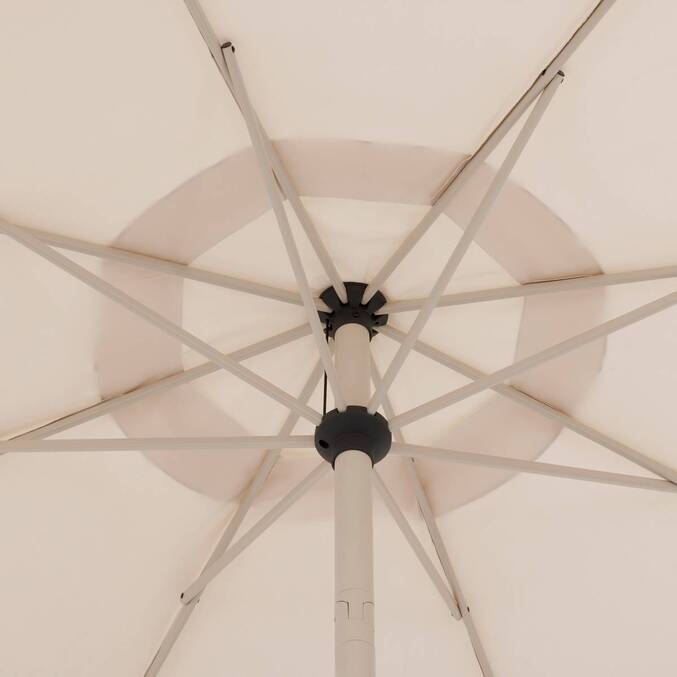 Parasol déporté rond inclinable LOOMPA Argile / Blé