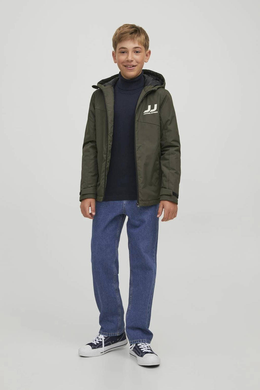 JACK & JONES high waist relaxed jeans JJICHRIS JJORIGINAL blue denim