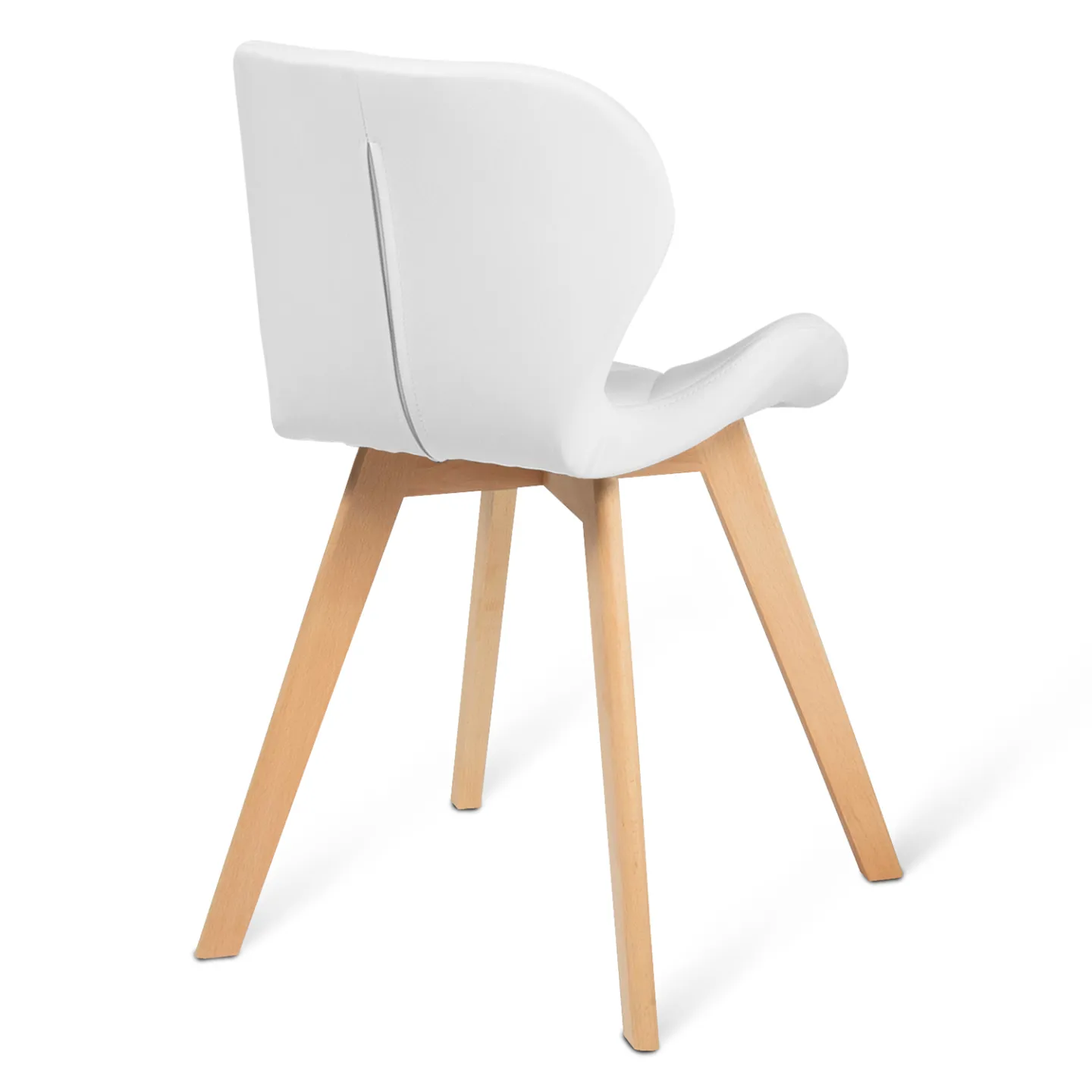 Lot de 4 chaises ROBINE en PU blanches pour salle à manger