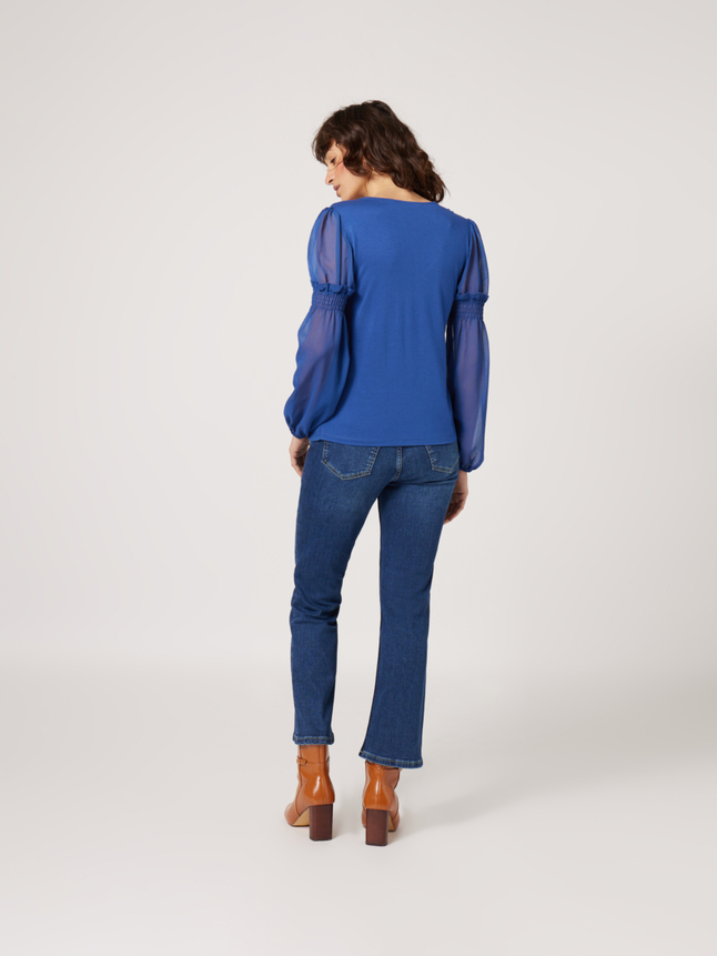 Top manches transparentes