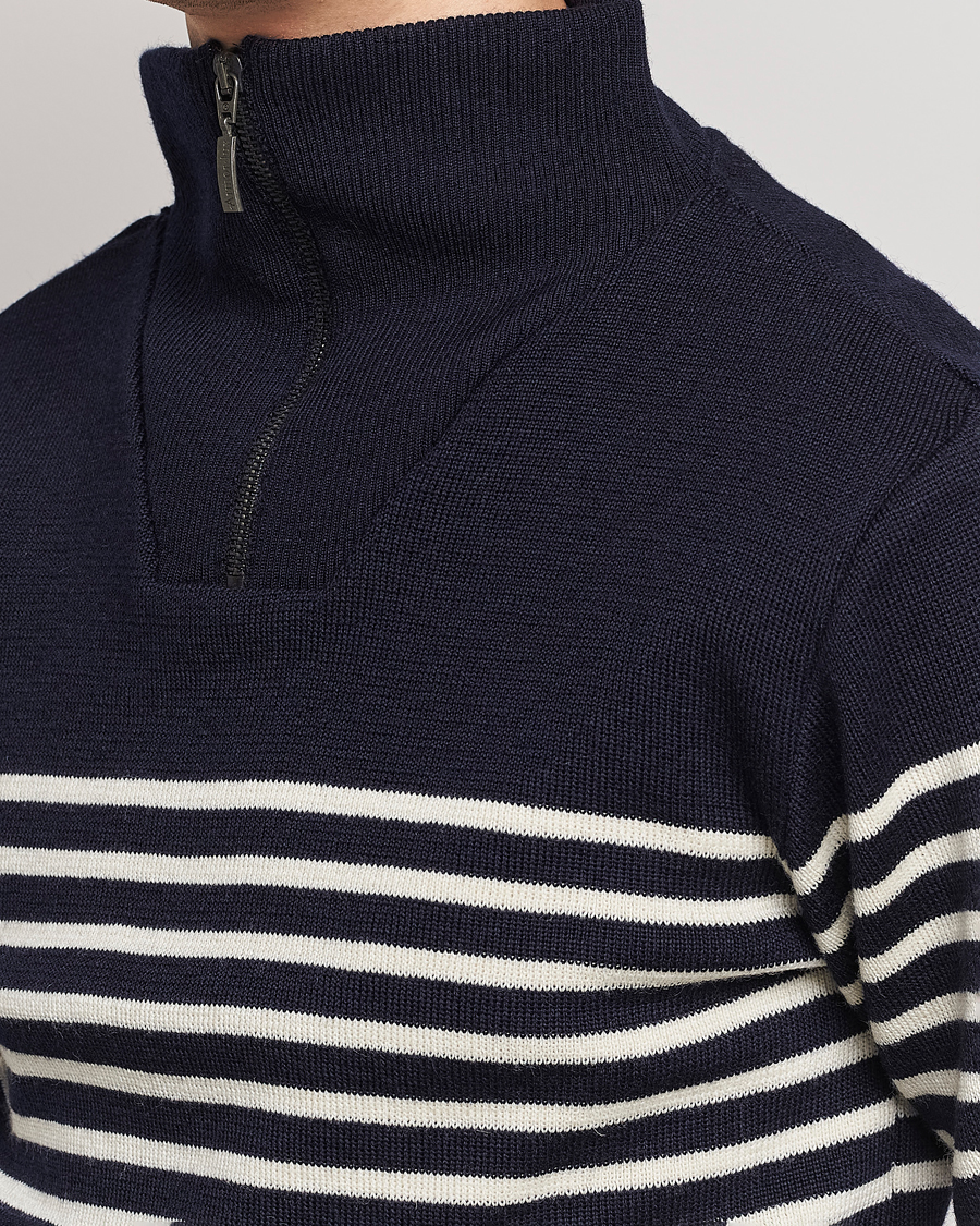 Armor-lux Camionneur Héritage Striped Half Zip Navy/Nature