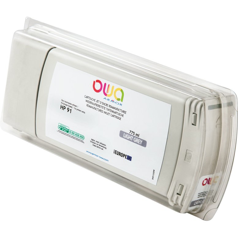 Cartouche d'encre traceur remanufacturée OWA - standard - Gris Clair - pour HP 91