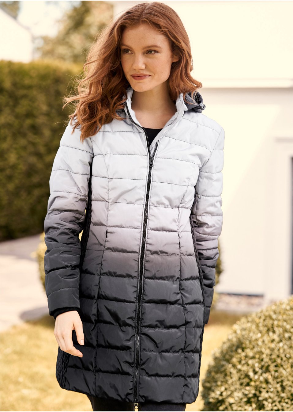 Veste matelassée avec dégradé de couleur