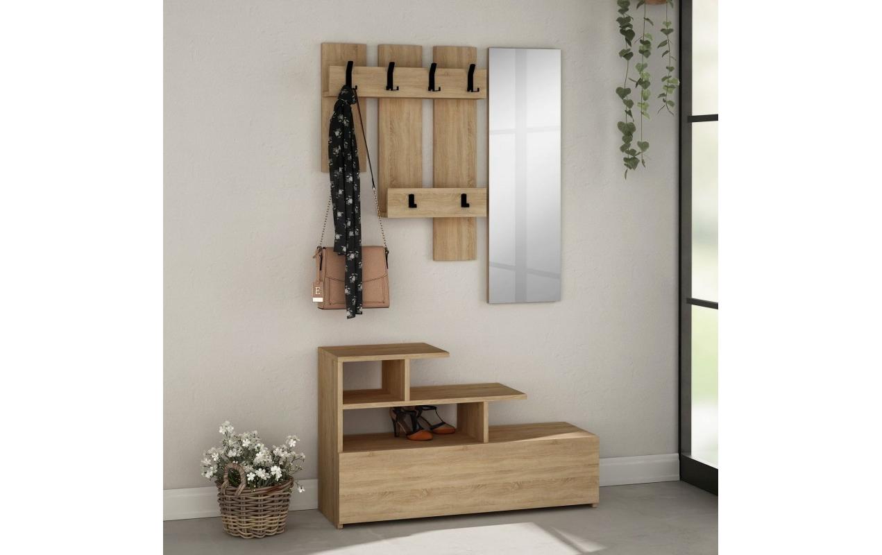 Wandgarderobe Vesty 3-er Set, Nature<br>Garderoben-Set