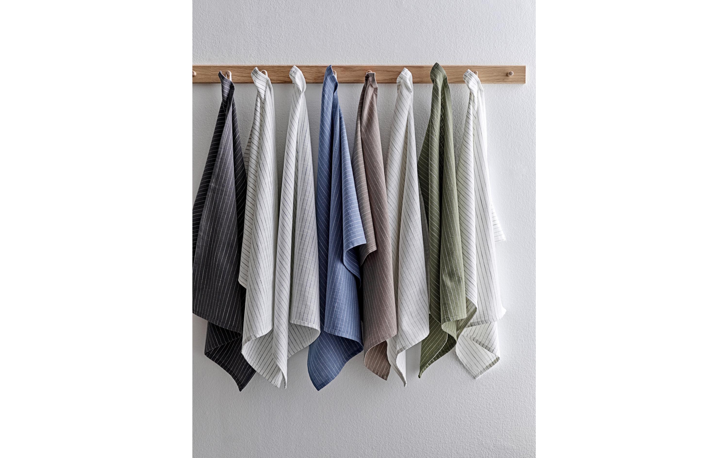 Geschirrtuch-Set Chambray Soft 2 Stück, Olivgrün/WeissGeschirrtuch Set aus Bio-Baumwolle