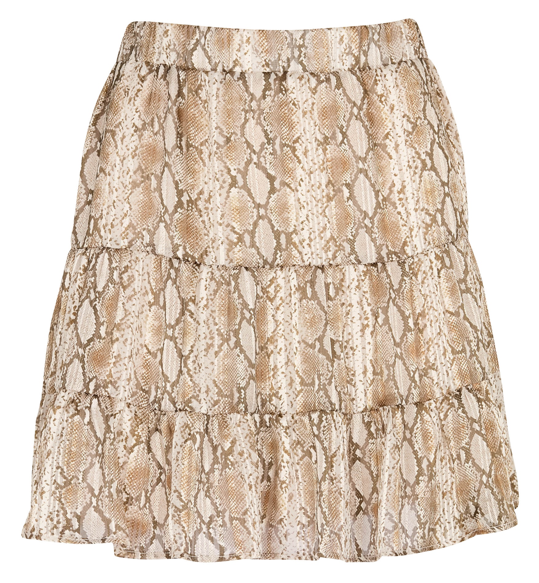 HENNA - Jupe courte imprimé serpent| Beige