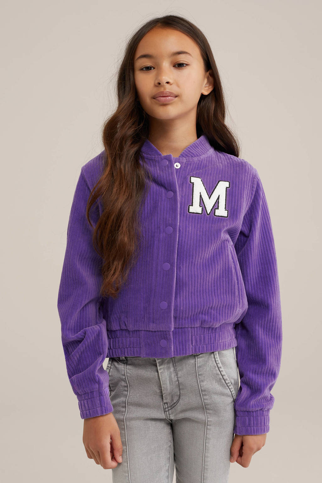 WE Fashion baseball jacket paars