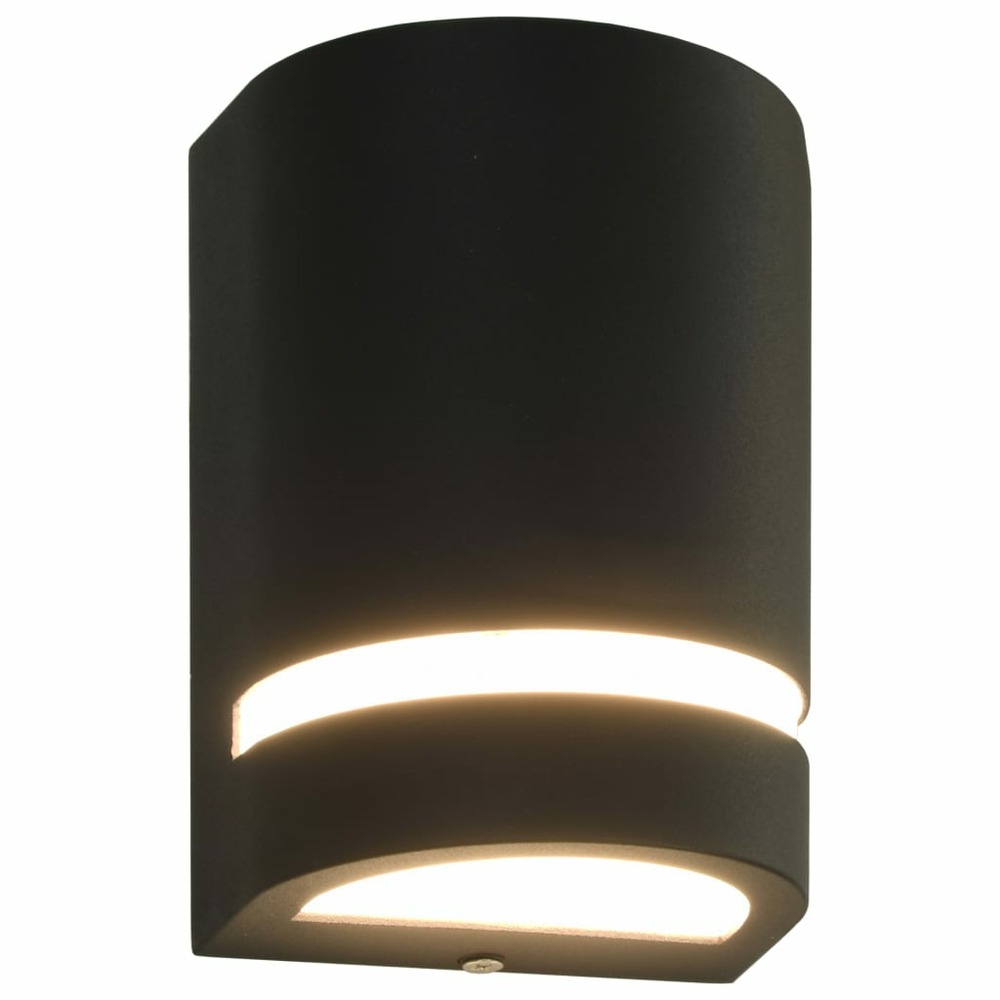 Appliques murales d'extérieur 2 pcs 35 w noir demi-rond