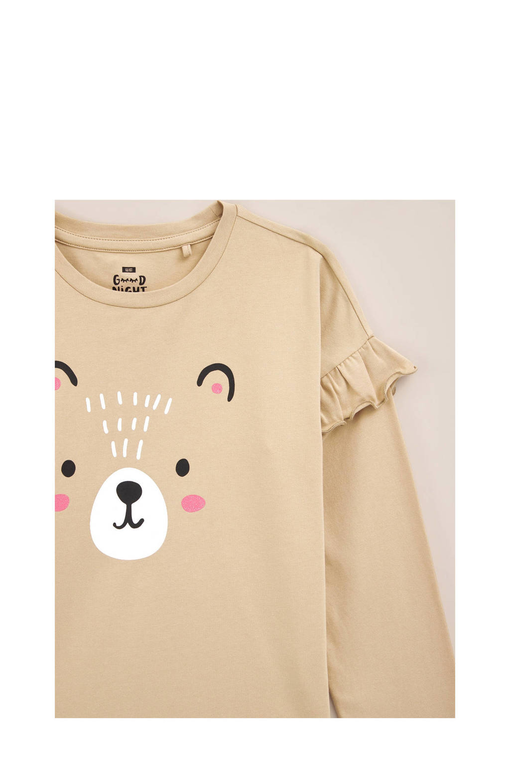 WE Fashion pyjama met all over print beige