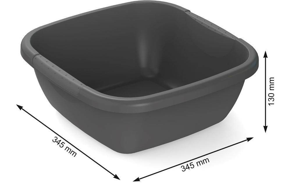 Becken Daily eckig, 8 l, SchwarzEckiges Waschbecken