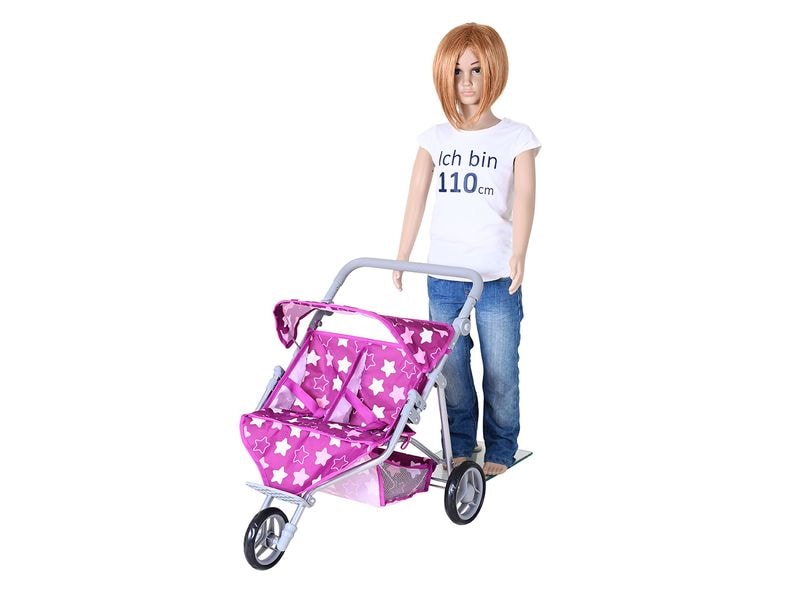 Knorrtoys Zwillingspuppenwagen Star Dark Pink Puppenbuggy Duo