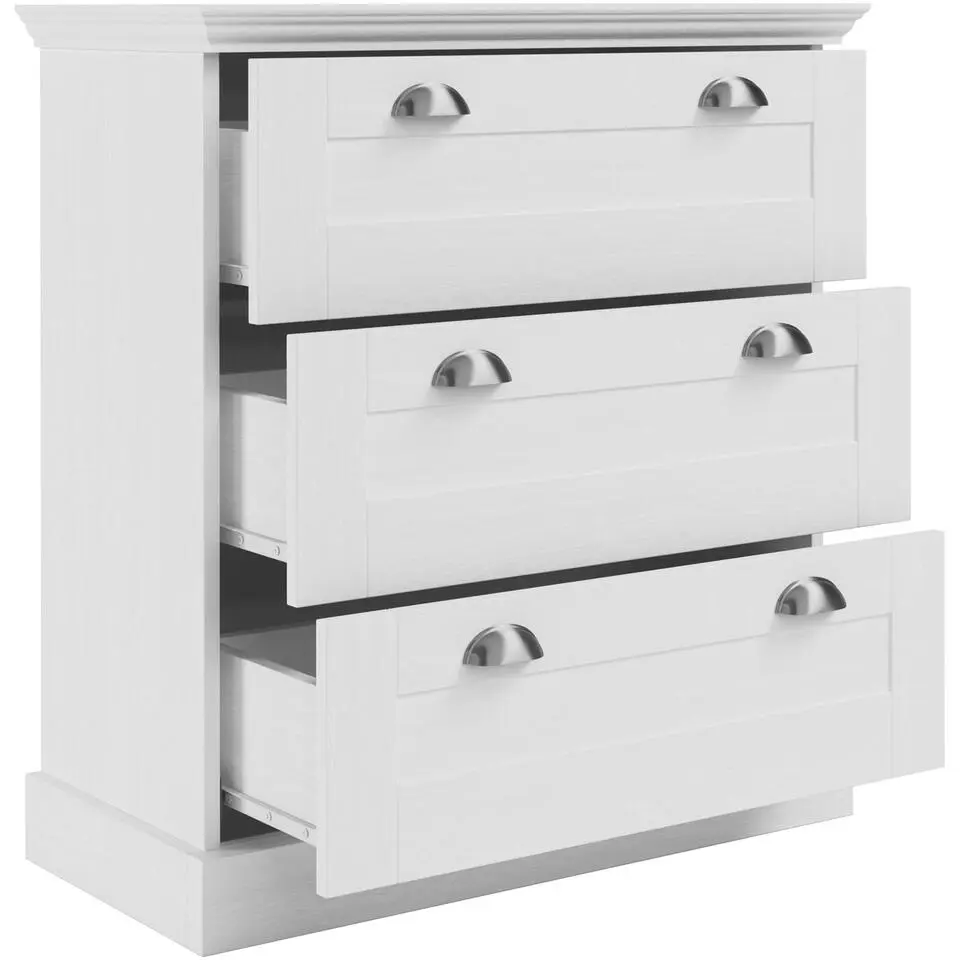 Motala - Commode met 3 laden en wit hout effect