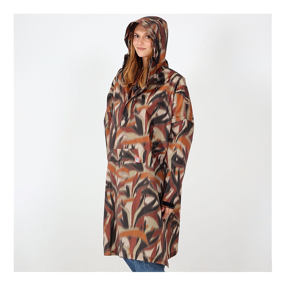 After Essentials RAIN IKAT - Poncho marron