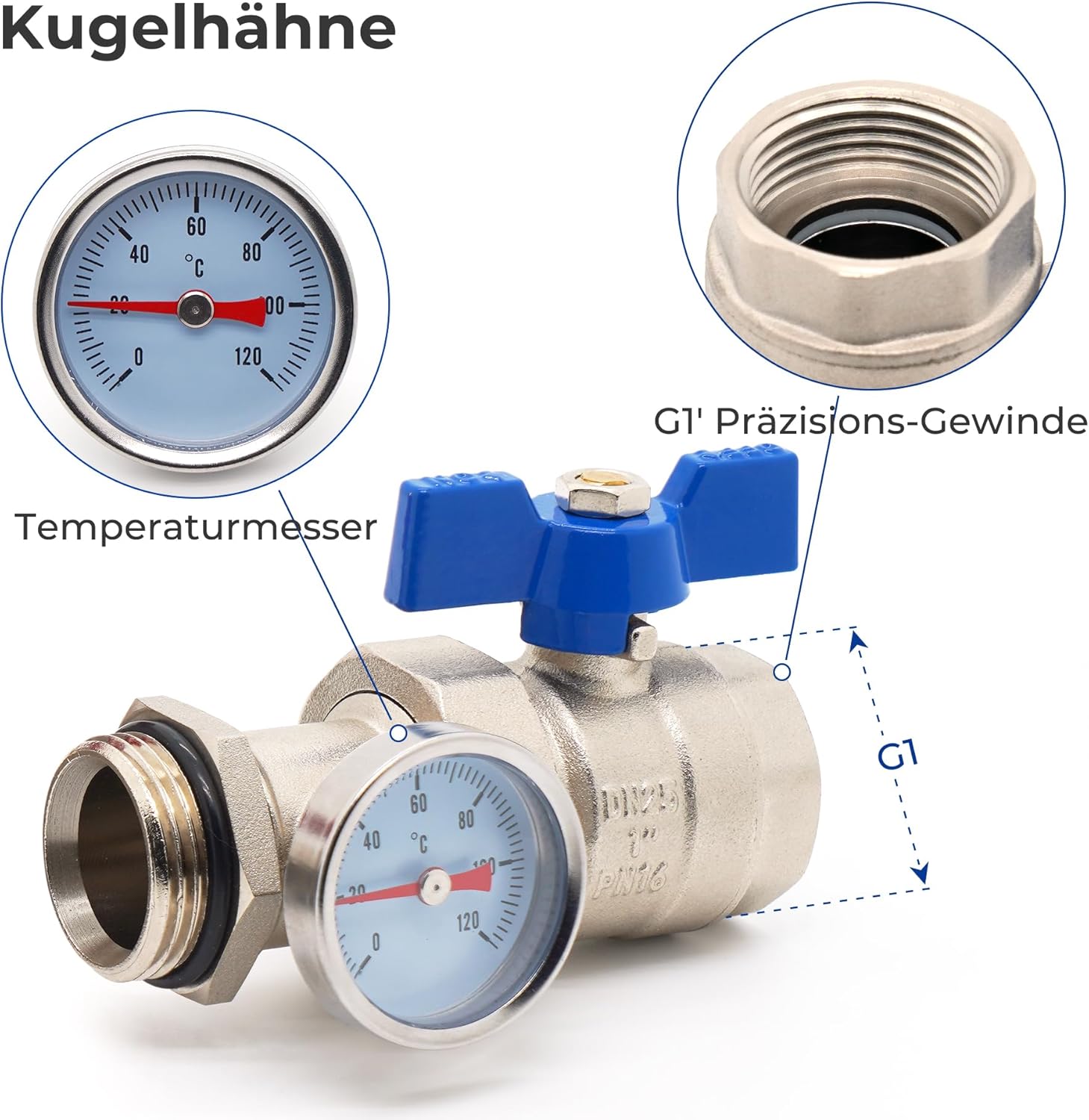 VANCOCO Heizkreisverteiler Edelstahl für 4 Heizkreise mit Eurokonus 16 × 2 mm, Fußbodenheizung Verteiler, Schnellentlüfter Set, 1