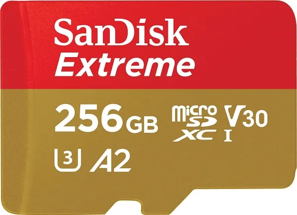 SanDisk Extreme - Flashhukommelseskort (microSDXC til SD adapter inkluderet) - 256 GB - A2 / Video Class V30 / UHS-I U3 / Class10 - microSDXC UHS-I