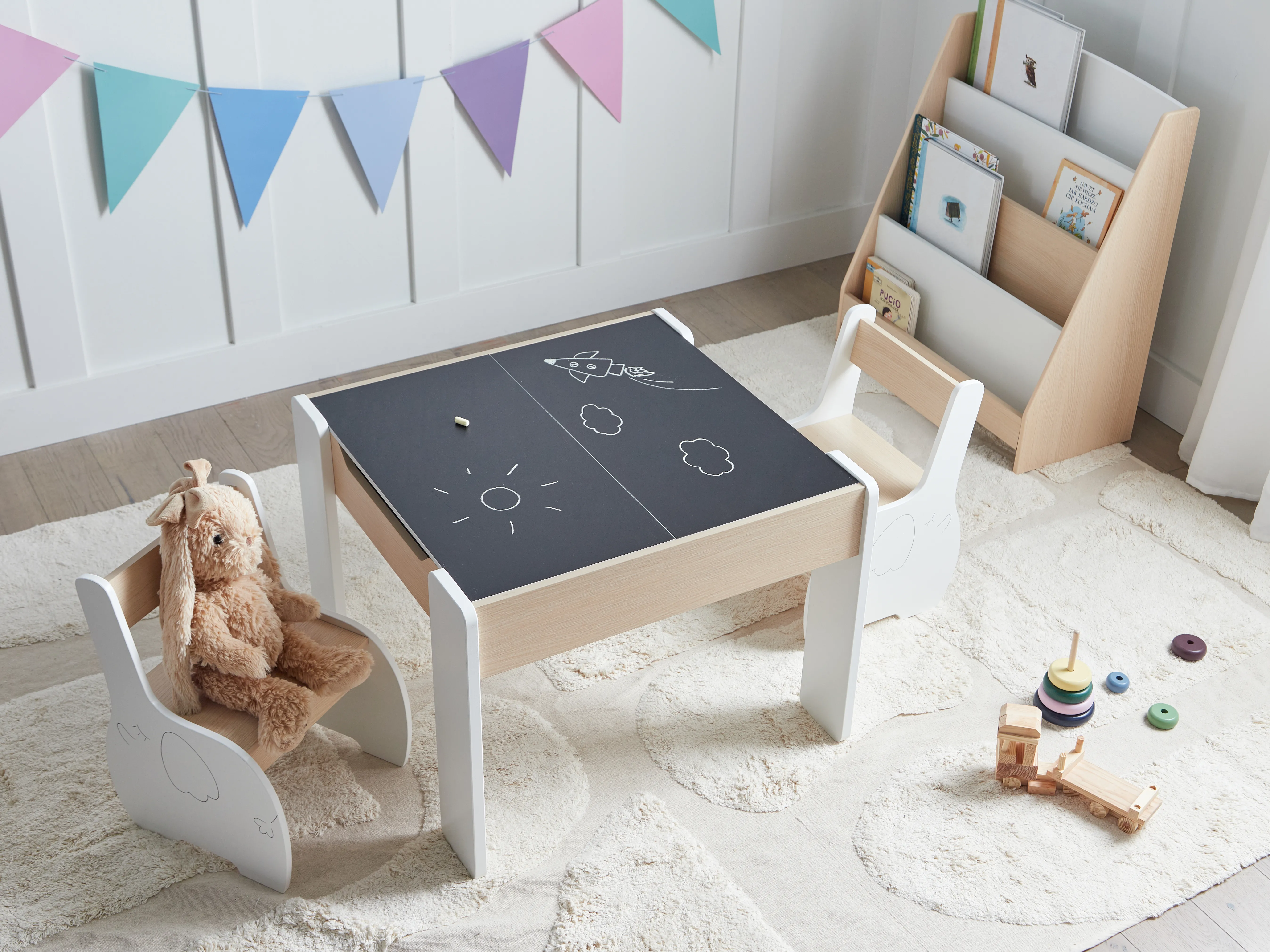 Kindertafel met stoelen LOYD Wit