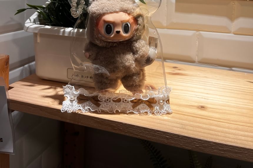 Miumi - Plastic tasbeeldje met kanten rand - 17 cm