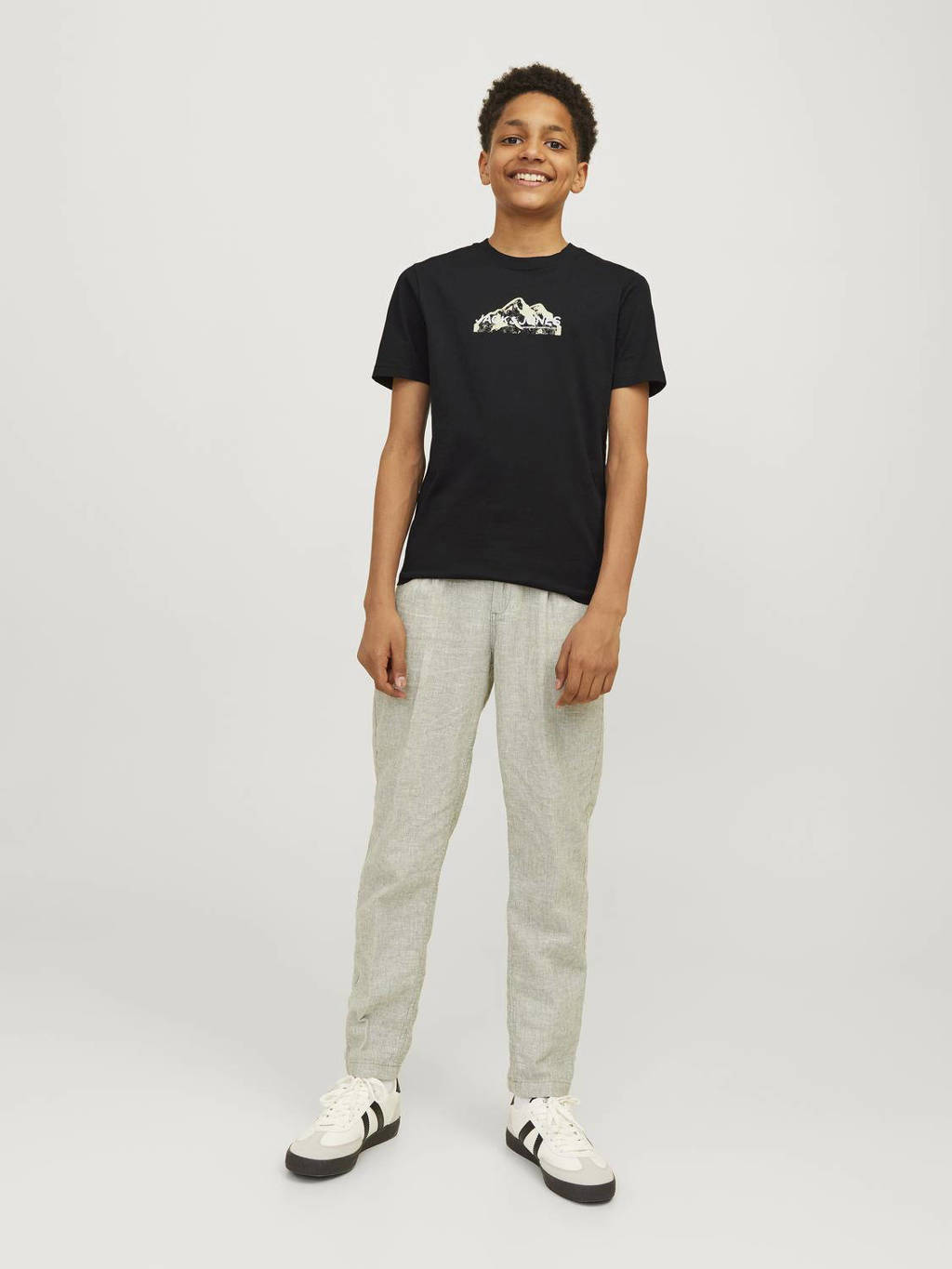 JACK & JONES T-shirt JCOMOUNTAIN met printopdruk zwart